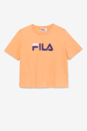 FILA Miss Eagle Tee T-Shirts Orange / Purple / Pink,Womens Clothing | CA.ZQHFBU529